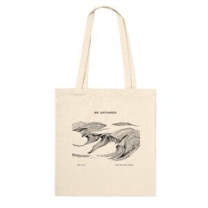 Premium Baumwoll Tote Bag 'Be Untamed' - Umweltfreundlich, Verstärkte Nähte, 10L Volumen